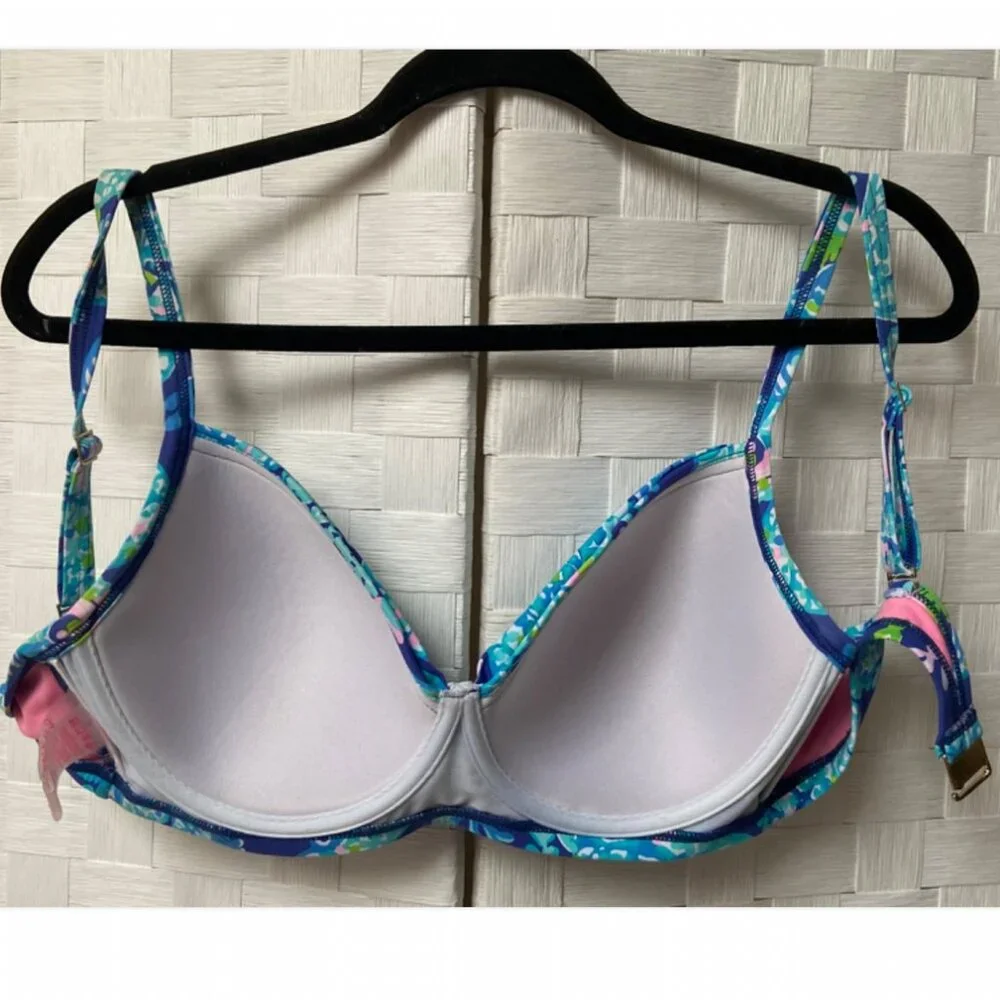 Lilly Pulitzer Swom Bra Blue Floral 34 D - Picture 5 of 5